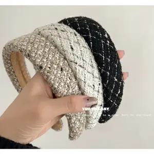 트위드 엠보싱 머리띠 헤어밴드 반다나 올림머리 새틴 겨울 퍼 판촉물 니트 무지
