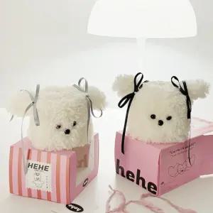리본 말티푸 강아지 티슈케이스 티슈박스 집들이선물 인테리어 장식 소품
