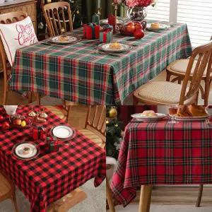 크리스마스 식탁보 테이블보 4인용 커버 원형 감성 체크무늬 캠핑 카페 성탄절 겨울 홈파티