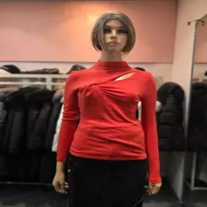 [에고이스트] 슬릿 포인트 꼬임 디테일 하이넥 티셔츠  EQ4CL-161