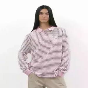 파르티멘토 우먼 partimentowomen 스트라이프 롱슬리브 폴로 티핑크