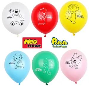 아이코닉스 뽀로로 캐릭터 풍선 6개입/펄/스마일/일반/생일/파티/어린이날/세트/인쇄/놀이/이벤트/장식/봄