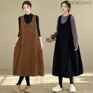 [플로레센스]코듀로이루즈핏포켓원피스2종