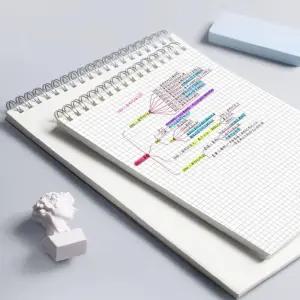 B5 스프링 세로형 모눈 노트 80매 정리 필기 학원 공부 오답 고급용지노트