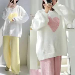 여성수면잠옷 포근한 하트 파자마세트 중학생 파자마파티