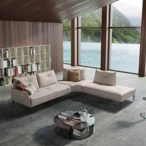 [버지니아]발렌티나 5인용소파 천연가죽 이탈리아 직수입