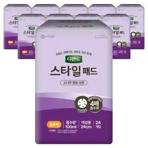 디펜드 스타일 패드 여성 참숯 중용량 24개입 10팩