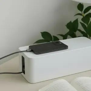 TV선 멀티탭 콘센트 전선 정리함 화이트 대형