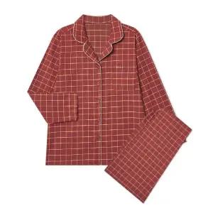 [롯데백화점]엘르이너웨어 브리티쉬 체크 여성 파자마(EEWPJ922RD)