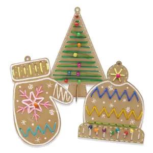 뚝딱 우든페이퍼 바느질 꾸미기 겨울 모자 장갑 트리 혼합 만들기 그림 그리기 교구 재료