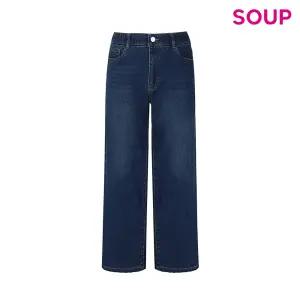 인밴딩 세미일자 와이드기모청바지  SBADP322