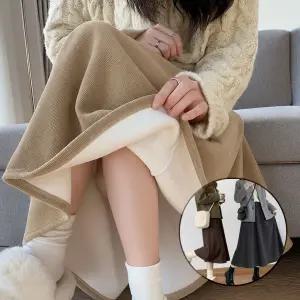 여성 기모 롱스커트 밴딩 A라인 데일리 골덴치마 6색상