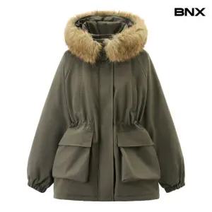 윈터 퍼 후드 집업 야상 점퍼 (BX4JP051L0)