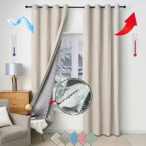 방한커튼 1개 겨울용 보온 퀼트 커튼 - 중량급 암막 추위 바람 차단 에너지 효율성