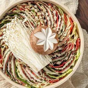 백년밥상 캠핑음식 요리 밀키트 물만 넣으면 되는 밀푀유나베