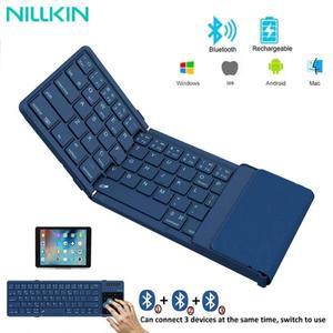 NILLKIN 접이식 무선 블루투스 키보드 PC Mac 스마트폰 Windows iOS Android용 충전식 휴대용
