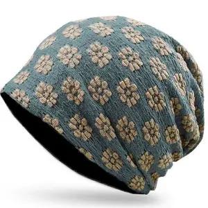 여성 두건 모자 편안한 꽃무늬 실내용 여성 비니 모자 사계절 데일리 가을 야외용 통기성 나들이 좋은 중년
