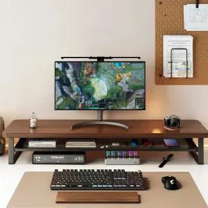 서랍형 와이드 모니터 받침대 100cm 노트북거치대 모니터선반 데스크테리어