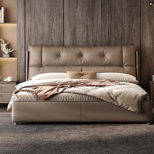 헤드보드와 수납 서랍이 있는 현대적인 가죽 침대 덮개 플랫폼 프레임, 박스 스프링 필요 없음 쉬운 조립 소음