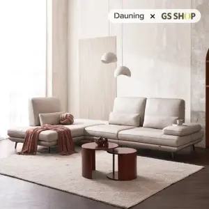 [룸스프레이증정][다우닝] 플라나 4인 오픈코너 스윙 전체 통가죽 소파