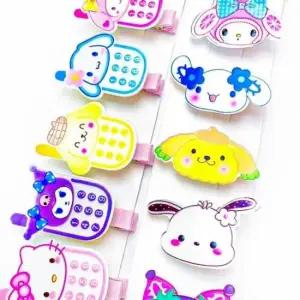 글리터 산리오 핸드폰 여아머리끈 야채 헤어 아크릴