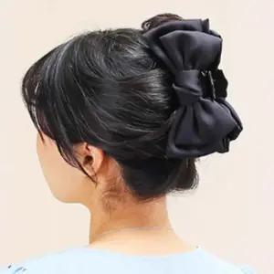 빅사이즈 리본 집게핀 블랙 국내제작 삔 여성 긴머리