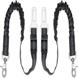 반려견 안전벨트 2개 접이식 반려동물 자동차 하네스 차량용 조절식 탄력 있는 번지가 나일론