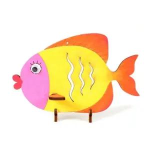 고품질 인테리어 소품 우드 동물 장식 물고기 테라리움 장식품 (WFJQGFL)