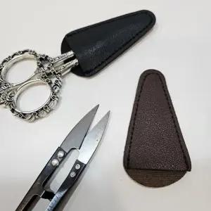 가위 안전 보관 커버 PU가죽 쪽가위 실용적 디자인 보관함 (WFJ5TMD)