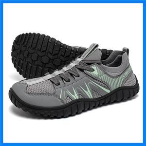 HOBIBEAR 남성 여성 와이드 발가락 운동화 인공 가죽 운동화 미끄럼 방지 레이스 업 러닝 운동화