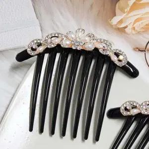 진주 올린머리 장식 빗핀 머리꽂이 조개