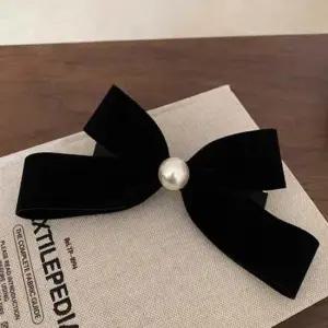 특가블랙벨벳클립핀 인기 진주리본포인트머리핀 특가