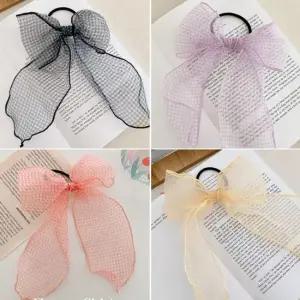 리본머리끈 헤어끈 곱창 헤어슈슈 롱 데일리 끈 패션