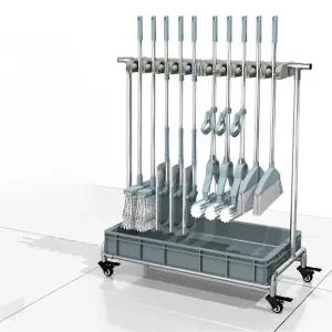 이동식 청소 도구함 마대 밀대 대걸레 걸이 거치대