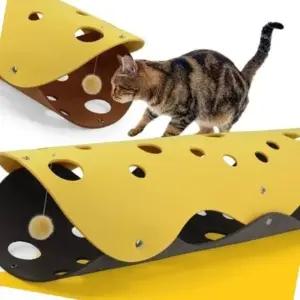 고양이 장난감 치즈형 터널 애완용 놀이 통로 DIY 구조물 (WFK6B6W)
