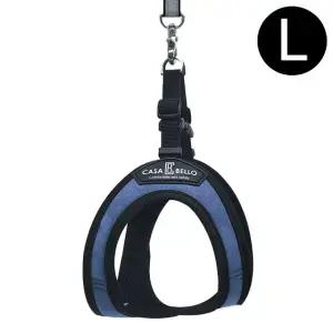 L 세미블루 강아지 하네스 스웨이드 NO1 (WFJR3FB)