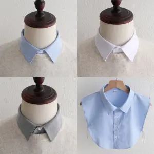 남성용 옥스포드 면 페이크 레이어드 넥카라 케이프