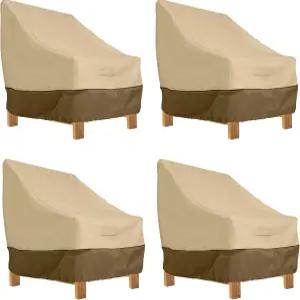 클래식 액세서리 베란다 방수 38인치 깊이 좌식 파티오 라운지 의자 커버 4팩 가구