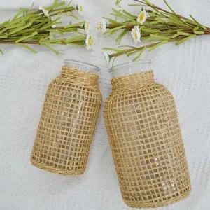 다세코 라탄화병 유리화병 인테리어 꽃병 인테리어 화 유리화병 유리꽃병