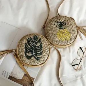 에스닉 야자수 파인애플 원형백 탬버린백 크로스백