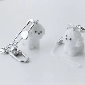 키링 말티즈 미니 하얀 귀여운 강아지 에어팟 (WFJSQ6O)