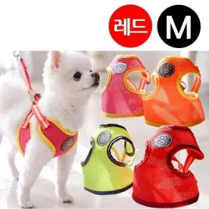 레드 세트 티티펫 하네스 에어매쉬 M 강아지 하네스 (WFJ7U7T)