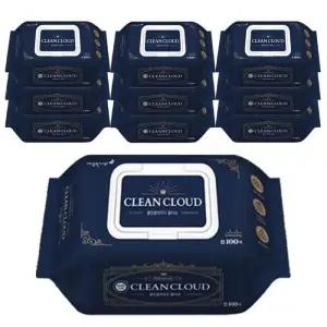 [깨끗한나라][깨끗한나라] 깨끗한나라 클린 클라우드물티슈 캡형 100매 10팩 (42931198)