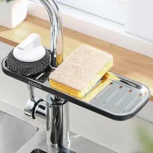 싱크대 거치대 주방용 씽크대 수세미 수도꼭지 선반 건조대 욕실 욕실수납선반 스테인레스 다용도 비누