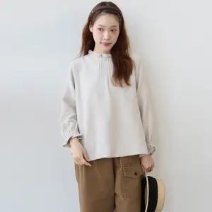 [쉬즈팝]7486 밀크기모블라우스