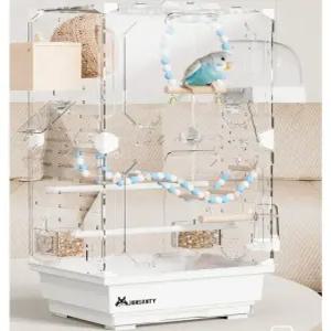 투명 새 케이지 조류 휴대용 사육장 둥지 날림장 아크릴