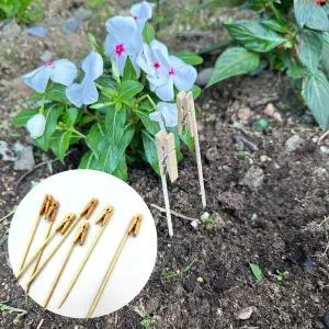 [셀러에이드]화분이름표 텃밭이름표 나무집게 꽂이형 식물팻말