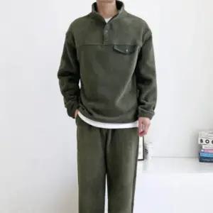 남자 기모 조거 겨울 와이드 팬츠 반집업 트레이닝 세트