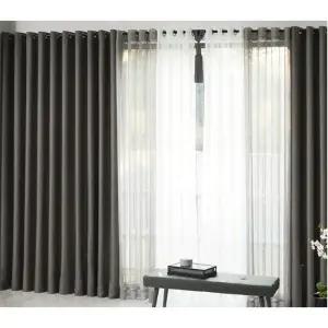 지나송 거실 암막 커튼 다이아나 4중직 대형 그레이