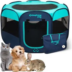 킹캠프 강아지 플레이펜 휴대용 접이식 고양이 텐트 상자 29인치/36인치/50인치 팝업 펫 지퍼가 달린 바닥